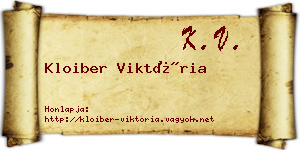 Kloiber Viktória névjegykártya